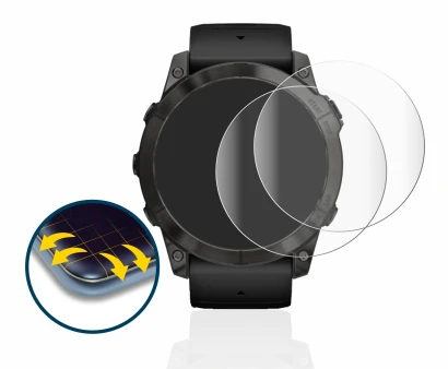 Image de l'appareil Garmin Epix Pro (Gen 2) (51 mm) avec une grande variété de protections d'écran.