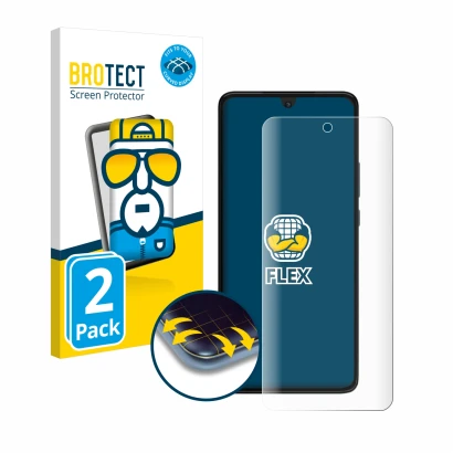 Face avant d’un emballage produit avec le logo de la marque BROTECT. À côté, l’appareil Motorola Moto G84 est représenté avec 