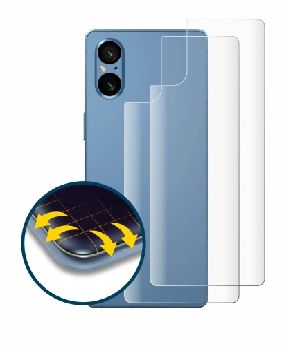 Image de l'appareil Sony Xperia 5 V (Arrière) avec une grande variété de protections d'écran.