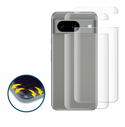 Image de l'appareil Google Pixel 8 (Arrière) avec une grande variété de protections d'écran.