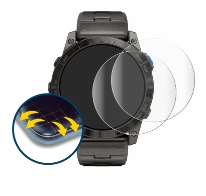 Image de l'appareil Garmin D2 Mach1 Pro avec une grande variété de protections d'écran.