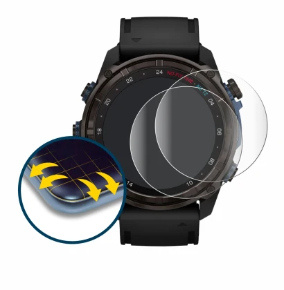 Image de l'appareil Garmin Descent Mk3i (51 mm) avec une grande variété de protections d'écran.