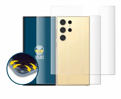 Image de l'appareil Samsung Galaxy S24 Ultra (case-friendly) (Avant+Arrière) avec une grande variété de protections d'écran.