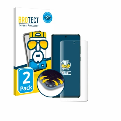 Face avant d’un emballage produit avec le logo de la marque BROTECT. À côté, l’appareil OnePlus 12R est représenté avec la pro