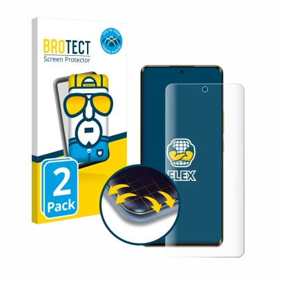 Face avant d’un emballage produit avec le logo de la marque BROTECT. À côté, l’appareil realme 12 Pro est représenté avec la p
