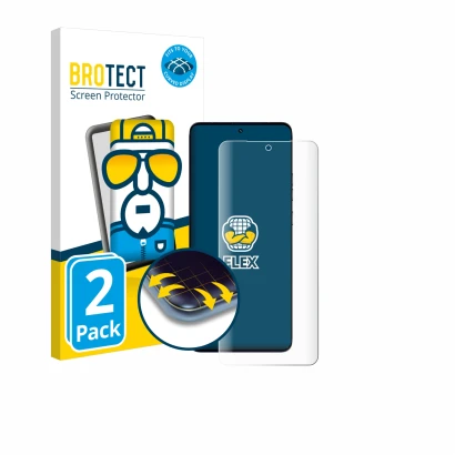 Face avant d’un emballage produit avec le logo de la marque BROTECT. À côté, l’appareil Motorola Edge 50 Fusion est représenté