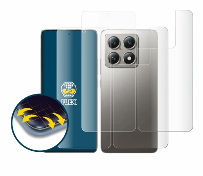 Image de l'appareil Xiaomi 14T Pro (Avant+Arrière) avec une grande variété de protections d'écran.