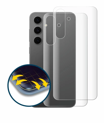 Image de l'appareil Samsung Galaxy S24 FE (Arrière) avec une grande variété de protections d'écran.