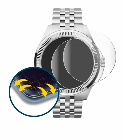 Image de l'appareil Withings ScanWatch Nova Brilliant (39 mm) avec une grande variété de protections d'écran.