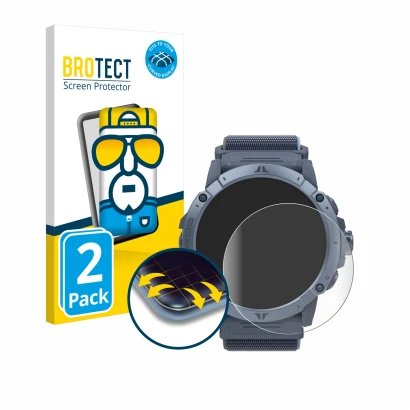 Face avant d’un emballage produit avec le logo de la marque BROTECT. À côté, l’appareil Coros Vertix 2S est représenté avec la