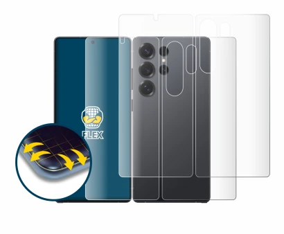 Image de l'appareil Samsung Galaxy S25 Ultra Enterprise Edition (Avant+Arrière) avec une grande variété de protections d'écran