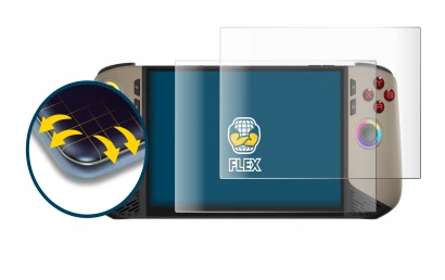 Image de l'appareil MSI Claw 8 AI+ avec une grande variété de protections d'écran.