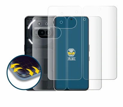 Image de l'appareil Nothing Phone (3a) (Avant+Arrière) avec une grande variété de protections d'écran.