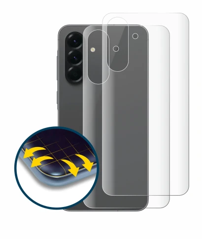 Image de l'appareil Samsung Galaxy A56 5G (Arrière) avec une grande variété de protections d'écran.