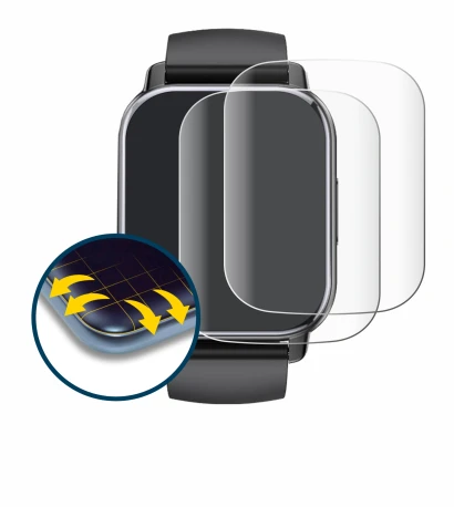 Image de l'appareil Poounur T80 1.95" avec une grande variété de protections d'écran.