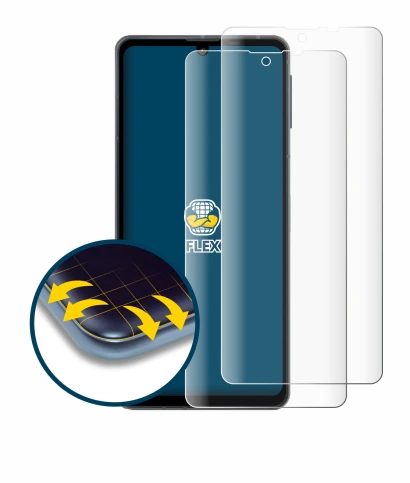 Image de l'appareil Sharp Aquos Sense 8 avec une grande variété de protections d'écran.