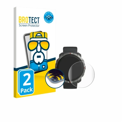 Face avant d’un emballage produit avec le logo de la marque BROTECT. À côté, l’appareil Polar Grit X2 est représenté avec la p