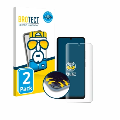 Face avant d’un emballage produit avec le logo de la marque BROTECT. À côté, l’appareil Doogee Note 59 Pro Plus est représenté