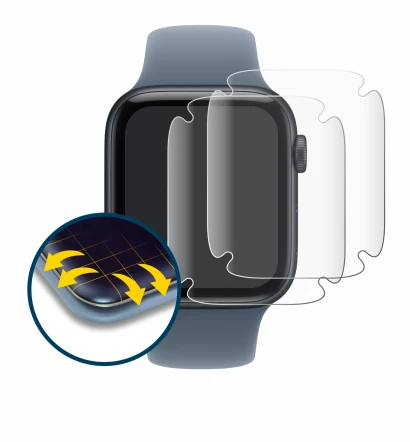 Image de l'appareil Apple Watch SE 3 (44 mm) avec une grande variété de protections d'écran.