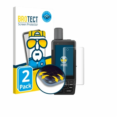 Face avant d’un emballage produit avec le logo de la marque BROTECT. À côté, l’appareil Garmin GPSMAP H1 est représenté avec l