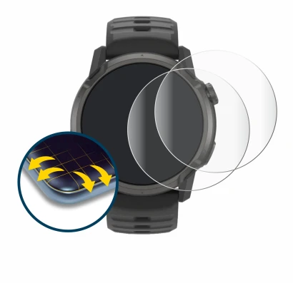 Image de l'appareil Coros Apex 4 (42 mm) avec une grande variété de protections d'écran.