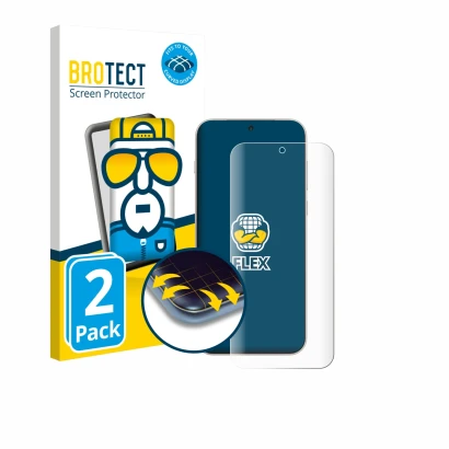 Face avant d’un emballage produit avec le logo de la marque BROTECT. À côté, l’appareil OnePlus 15 est représenté avec la prot