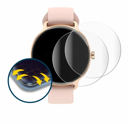 Image de l'appareil Yoever Smartwatch 1.27" avec une grande variété de protections d'écran.