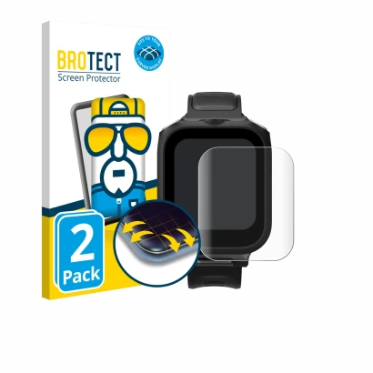 Face avant d’un emballage produit avec le logo de la marque BROTECT. À côté, l’appareil Insta360 GPS preview remote Built-In M