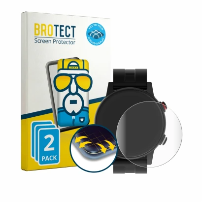 Face avant d’un emballage produit avec le logo de la marque BROTECT. À côté, l’appareil James R9 est représenté avec la protec