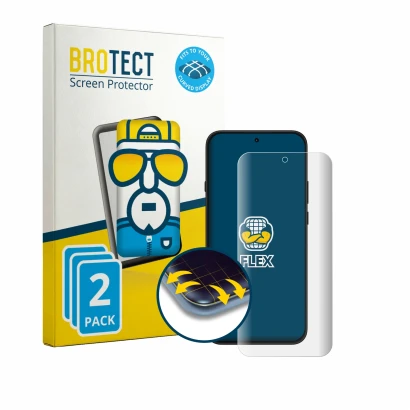 Face avant d’un emballage produit avec le logo de la marque BROTECT. À côté, l’appareil Nothing Phone (4b) est représenté avec