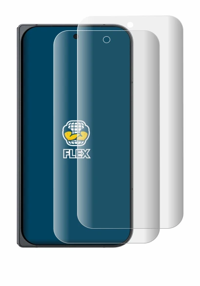 Image de l'appareil Google Pixel 11 Pro Fold avec une grande variété de protections d'écran.