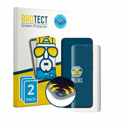 Face avant d’un emballage produit avec le logo de la marque BROTECT. À côté, l’appareil ZTE Blade V80 Max est représenté avec 