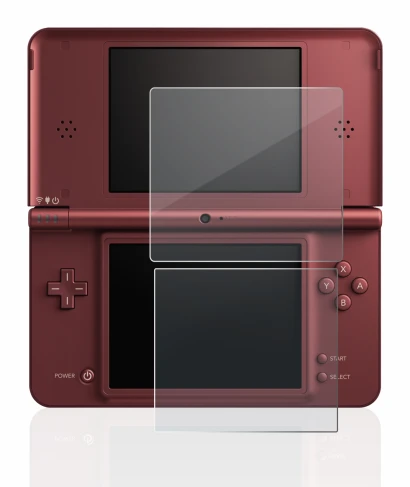Image de l'appareil Nintendo DSi XL avec une grande variété de protections d'écran.
