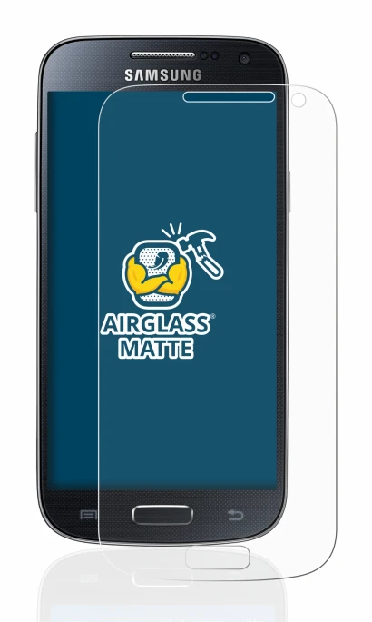 Image de l'appareil Samsung Galaxy S4 Mini avec une grande variété de protections d'écran.