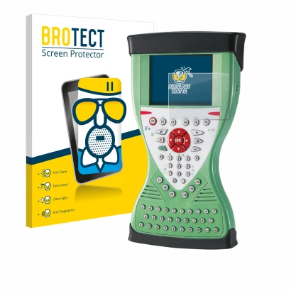 Face avant d’un emballage produit avec le logo de la marque BROTECT. À côté, l’appareil Leica Viva Controller CS15 est représe