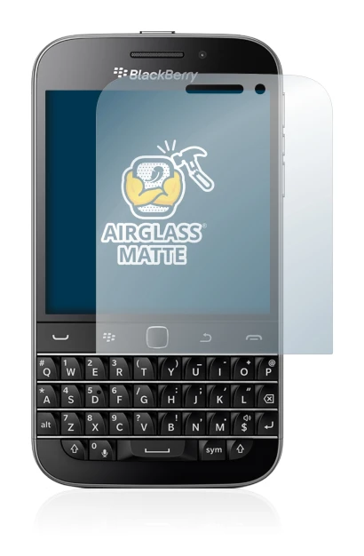 Image de l'appareil Blackberry Classic Q20 avec une grande variété de protections d'écran.