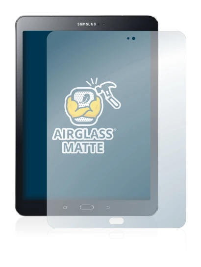 Image de l'appareil Samsung Galaxy Tab S2 9.7 avec une grande variété de protections d'écran.