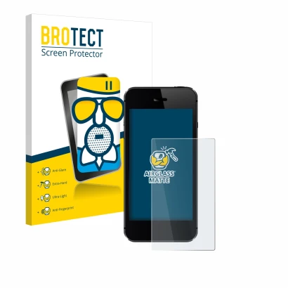 Face avant d’un emballage produit avec le logo de la marque BROTECT. À côté, l’appareil est représenté avec la protection d’éc