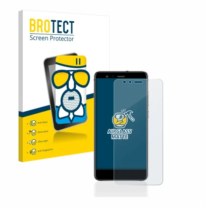 Face avant d’un emballage produit avec le logo de la marque BROTECT. À côté, l’appareil Huawei P10 Lite est représenté avec la