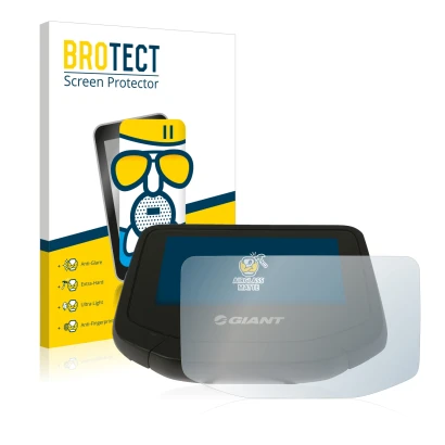 Face avant d’un emballage produit avec le logo de la marque BROTECT. À côté, l’appareil Giant RideControl Evo est représenté a