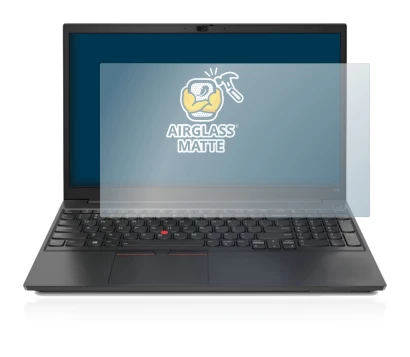 Image de l'appareil Lenovo ThinkPad E15 avec une grande variété de protections d'écran.