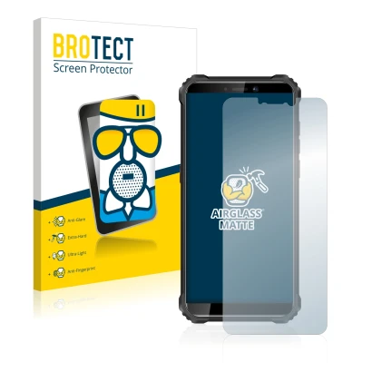 Face avant d’un emballage produit avec le logo de la marque BROTECT. À côté, l’appareil Oukitel WP5 est représenté avec la pro