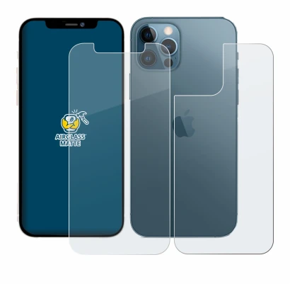 Image de l'appareil Apple iPhone 12 Pro (Avant+Arrière) avec une grande variété de protections d'écran.