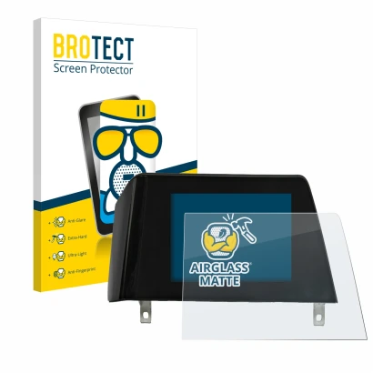 Face avant d’un emballage produit avec le logo de la marque BROTECT. À côté, l’appareil BMW 3 G21 2020 Infotainment System (tr