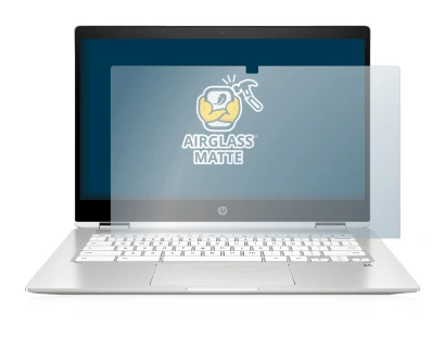 Image de l'appareil HP Chromebook x360 (14b-caX) avec une grande variété de protections d'écran.