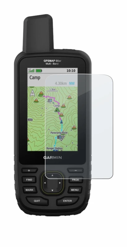 Image de l'appareil Garmin GPSMAP 66sr avec une grande variété de protections d'écran.