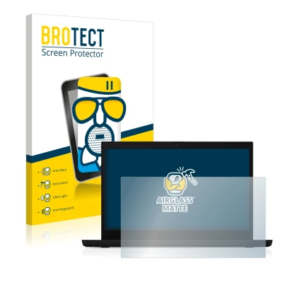 Face avant d’un emballage produit avec le logo de la marque BROTECT. À côté, l’appareil Lenovo ThinkPad L15 est représenté ave