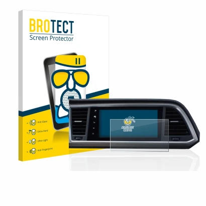 Face avant d’un emballage produit avec le logo de la marque BROTECT. À côté, l’appareil Seat Ateca Style Go 2020 Infotainment 