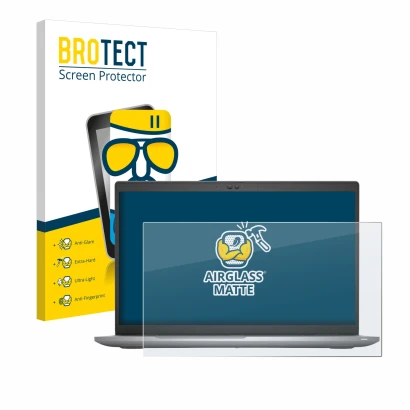 Face avant d’un emballage produit avec le logo de la marque BROTECT. À côté, l’appareil Dell Latitude 5520 est représenté avec