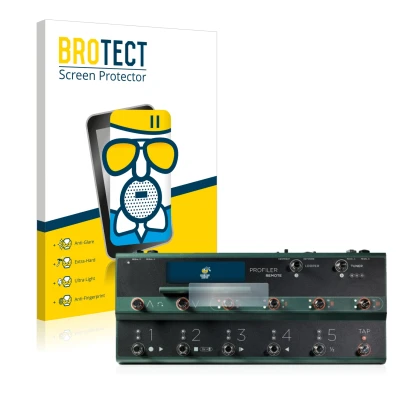 Face avant d’un emballage produit avec le logo de la marque BROTECT. À côté, l’appareil Kemper Profiler Remote est représenté